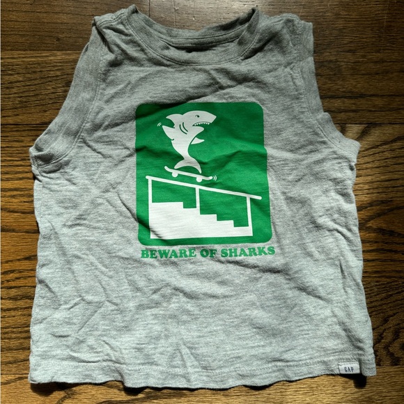 Trio of shark-themed tank tops, size 4/5 - Picture 2 of 7